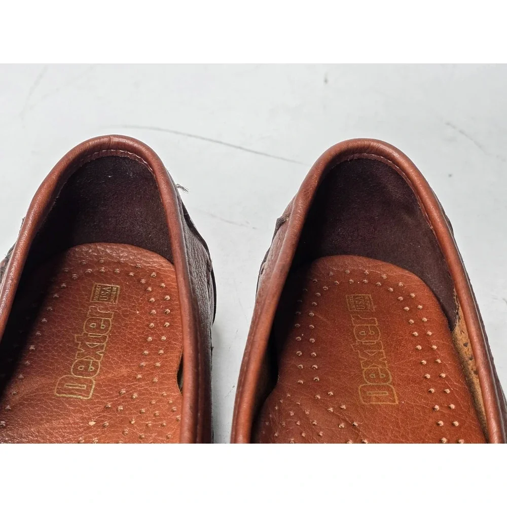 Dexter Shoes Men's Loafers Size‎ 9.5 M Brown Leather Tassel Kiltie Shoes USA VTG